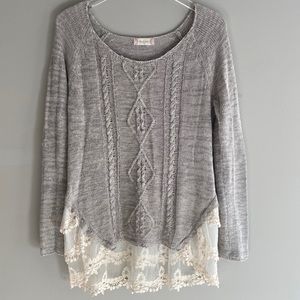 Altar’d State | Sweater w/ Lace Hem